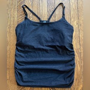 Beyond Yoga/Beyond the Bump Nursing Tank, Space Dye Black “Darkest Night”, Small